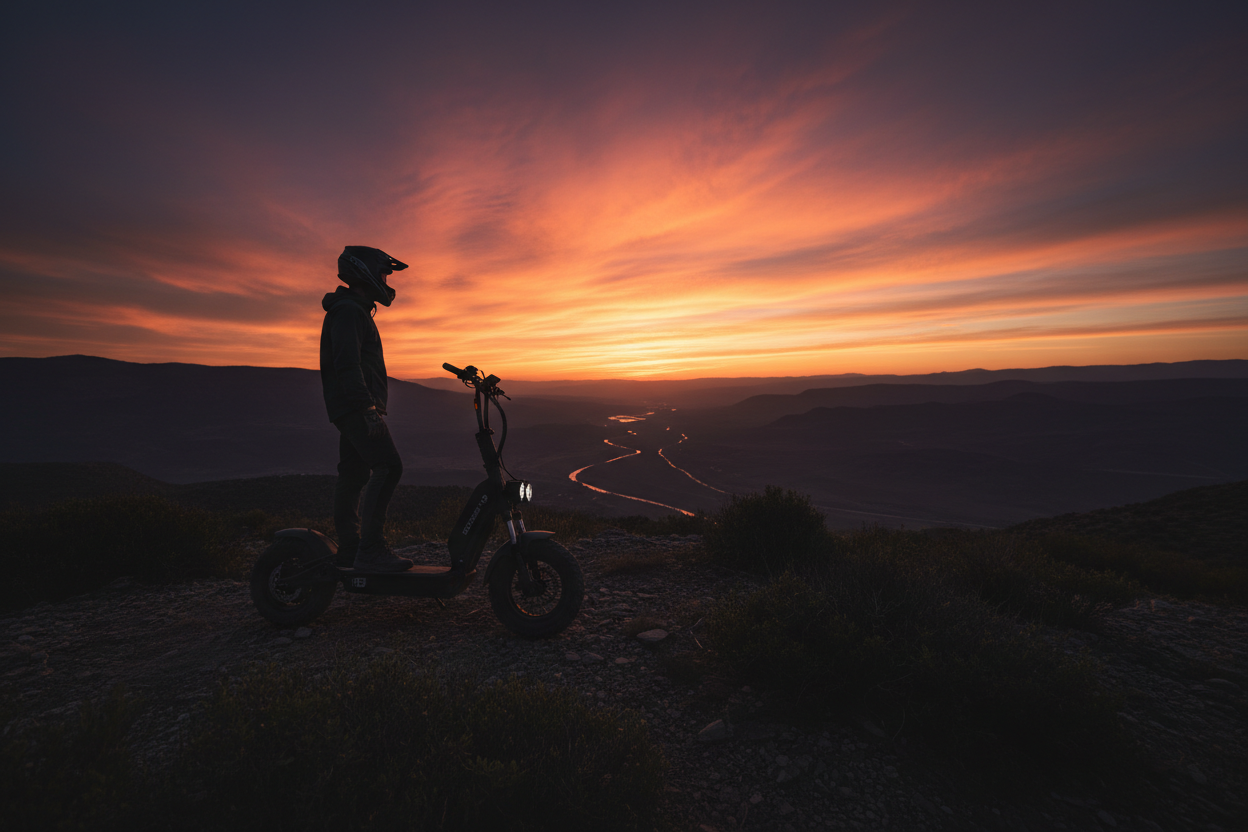 Off-Road Scooter Sunset